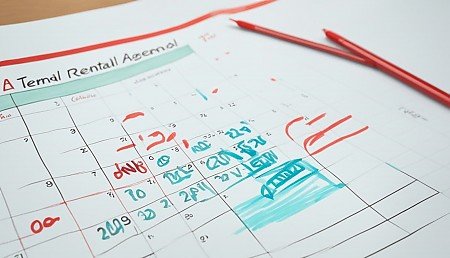 Zeigt einen Mietvertrag wo die Kündigungsfrist berechnet werden muss