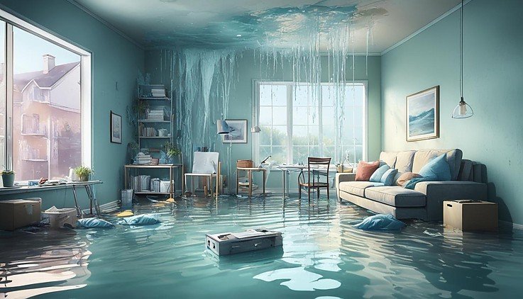 Bild zeigt einen Wasserschaden in der Mietwohnung Bild zeigt einen Wasserschaden in der Mietwohnung