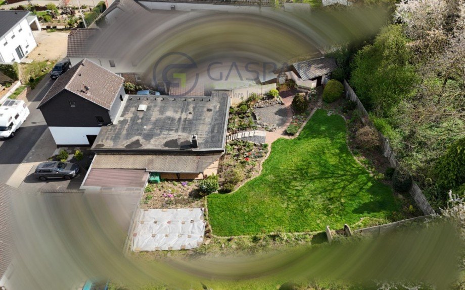 Garten Seitenansicht Drohne Einfamilienhaus D�ren