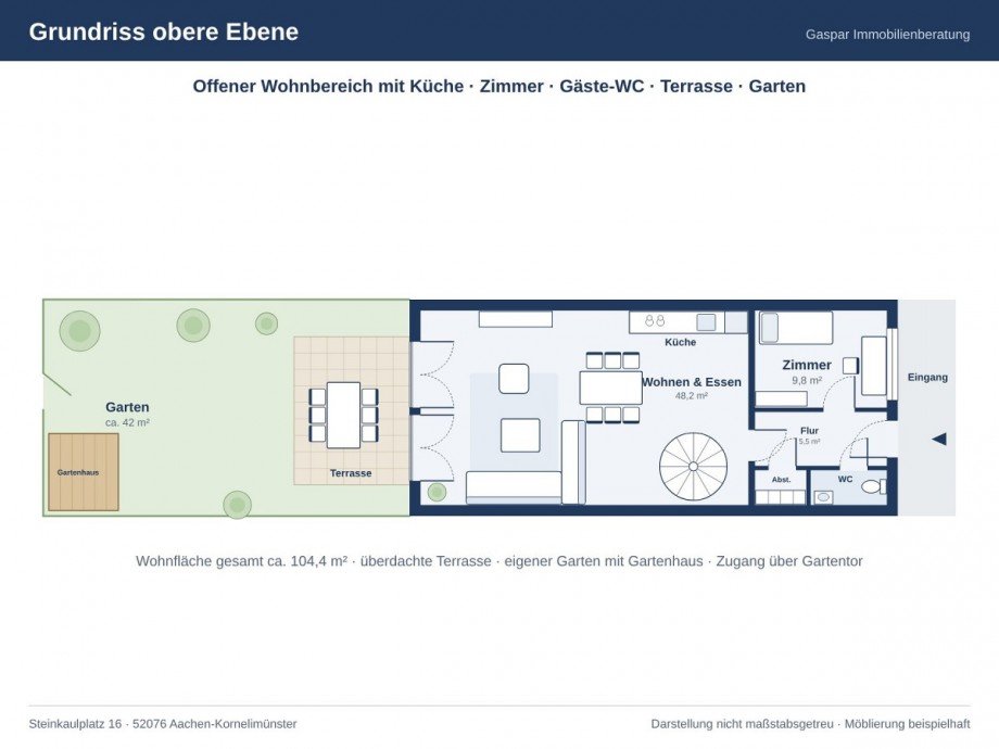Grundriss obere Ebene Maisonettewohnung Aachen