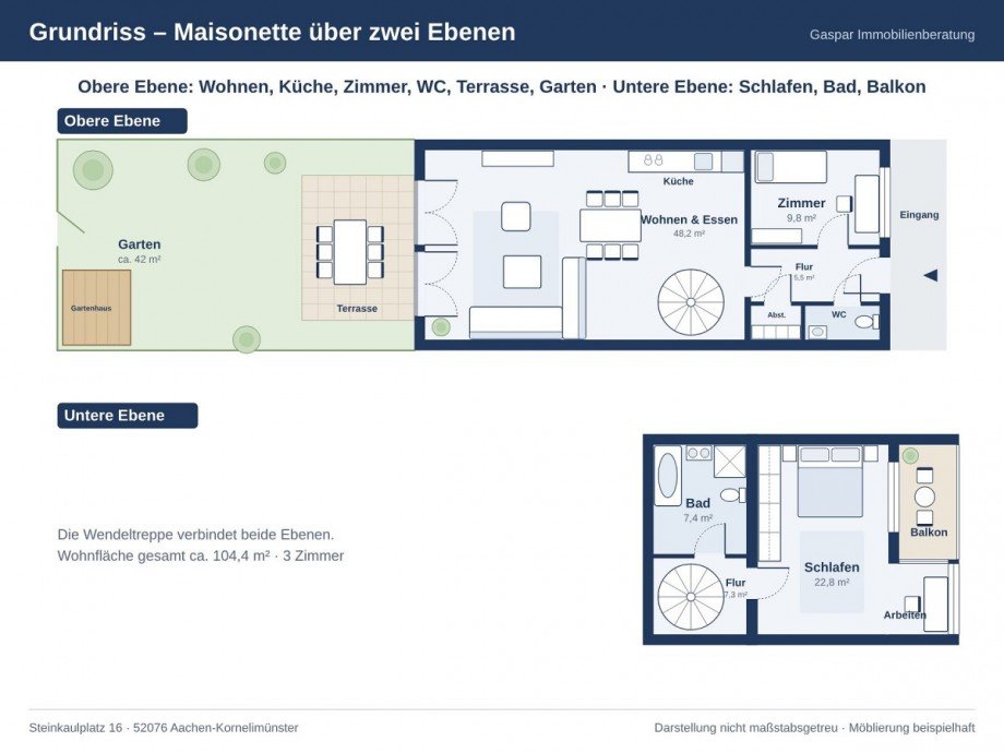 Grundriss - Maisonette �ber zwei Ebenen Maisonettewohnung Aachen