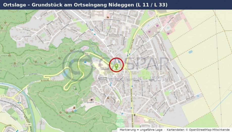 Lageplan Ortslage Grundst�ck Nideggen
