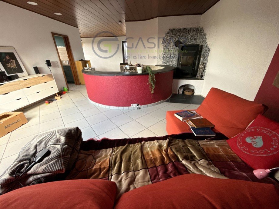 Wohnzimmer mit Kamin Einfamilienhaus Langerwehe