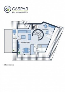 Grundriss OG Mehrst�ckiges Wohnhaus mit Klinkerfassade, Wendeltreppe und Balkon