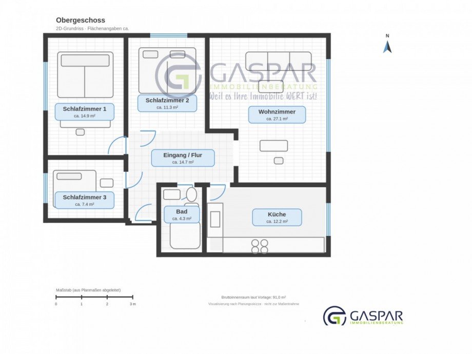 Grundriss_Obergeschoss Mehrfamilienhaus H�rtgenwald