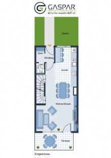 Grundriss EG Wohnen im Energieeffizienten Einfamilienhaus im Klima Park D�ren